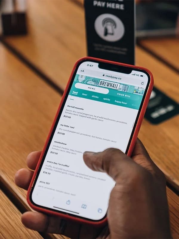 Guests ordering on mobile with Ready