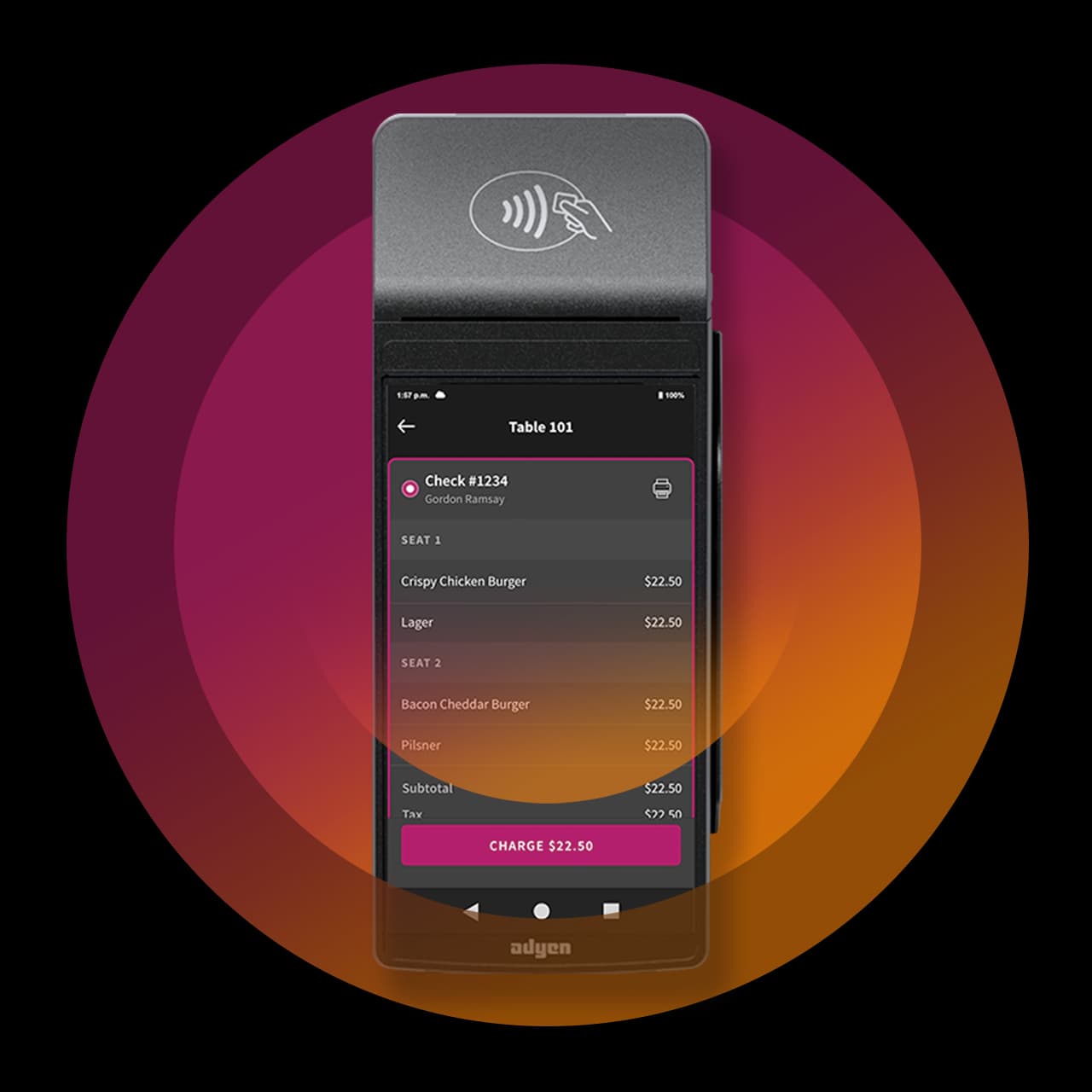 Ready Pay at Table terminal