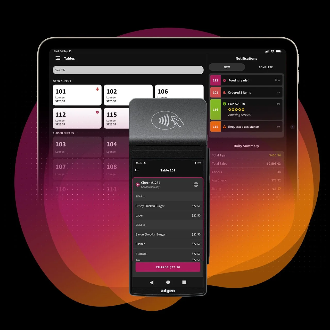 ServerFlow running on tablets and payment terminals